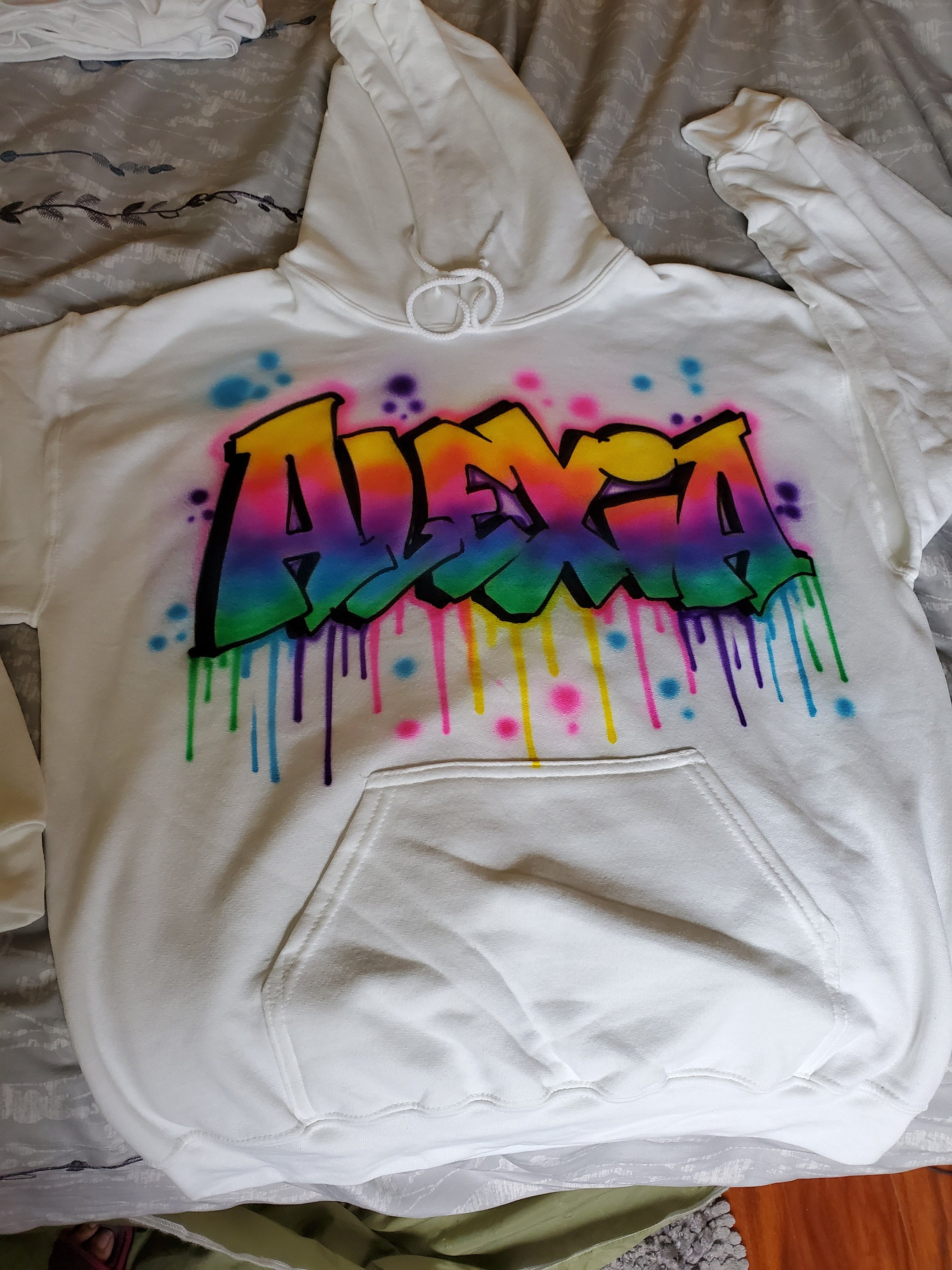 Rainbow paint splatter hoodie hot sale
