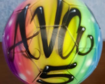 Airbrushed Soccer Ball, Curly Font name