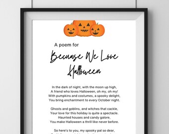 A poem for a friend who loves Halloween - Download and Edit