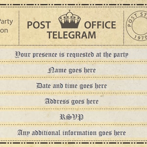 Editable Telegram Birthday Invitation - Printable Invitation