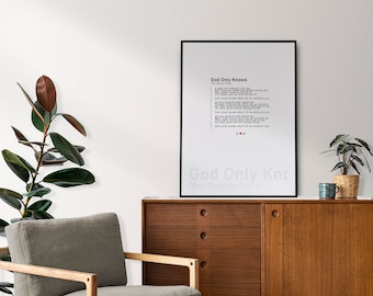 The Beach Boys God Only Knows 7 Single Vinyl Lyrics Framed Display - Etsy