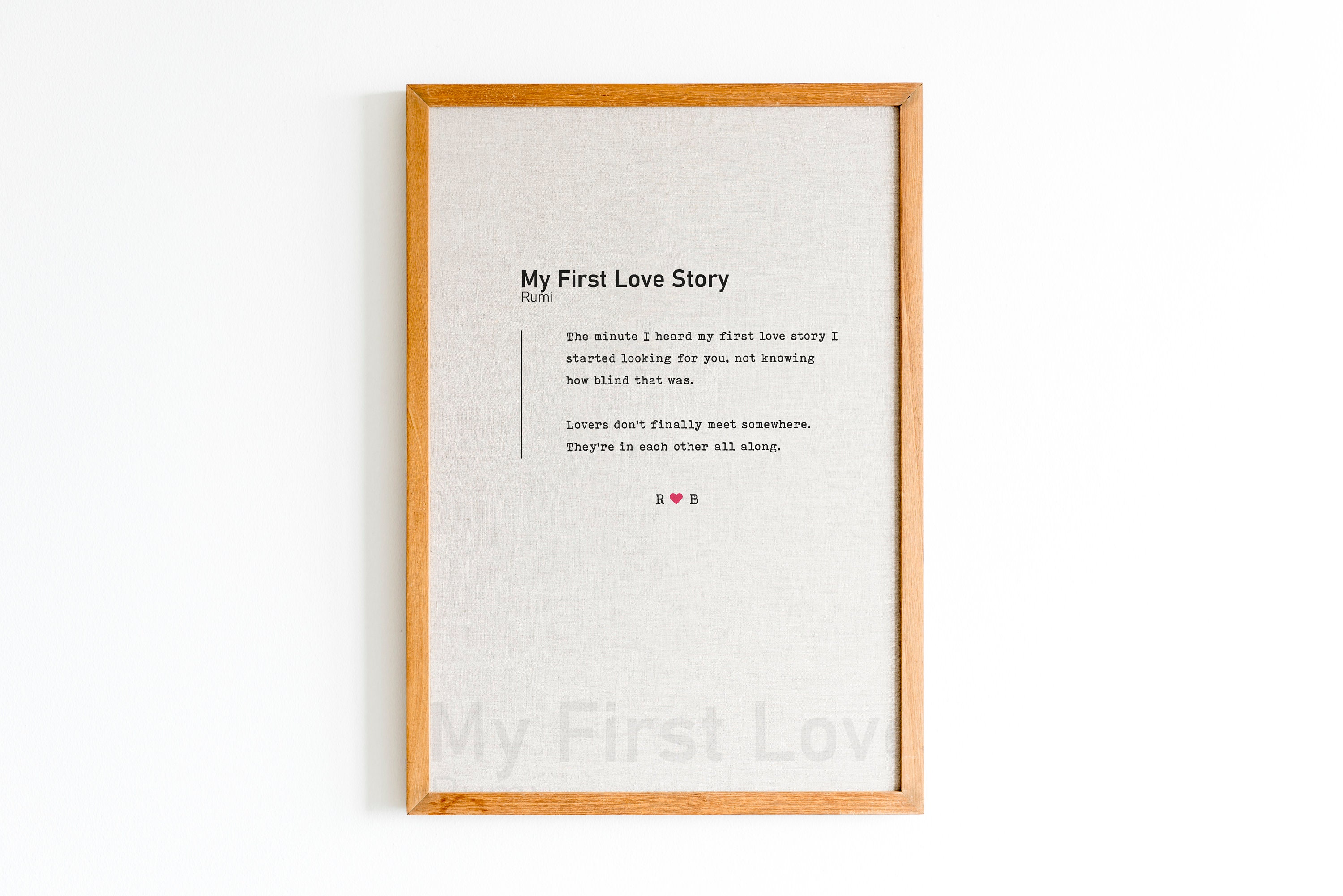 My First Love Story Rumi Downloadable Poem Etsy