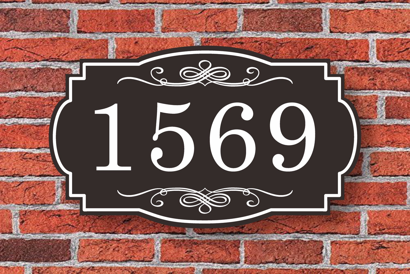 Shape Address Victorian 1-line Address Sign, Custom Shaped Address Plaque ...