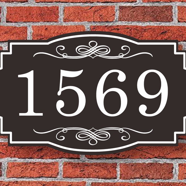 Victorian 1-line Address Sign, Custom Shaped Address Plaque, Architectural House Number Sign, Wall Address Plaque,Metal Sign for Outdoor,V3