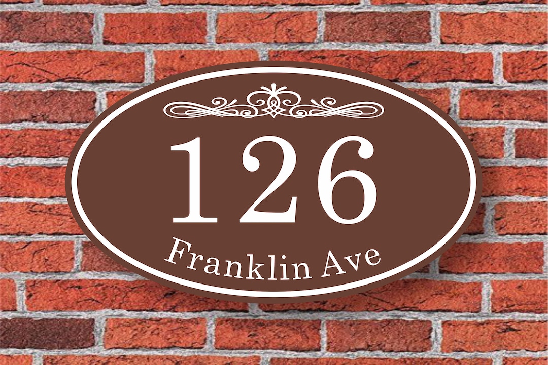Customized Address Sign Aluminum Oval 12"w X 7"h, Personalized House ...