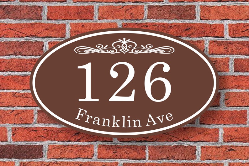 Customized Address Sign Aluminum Oval 12"w X 7"h, Personalized House ...