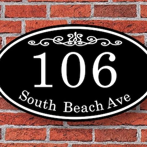 House Number Sign, Address Plaque, House Number Plaque with Scroll, House Numbers, Personalized Address Sign, Address Plaque for House, 67