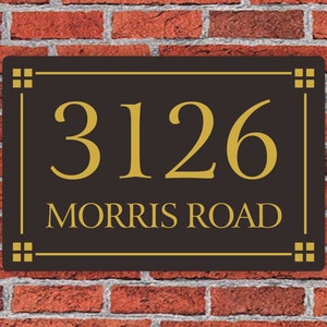 Custom Address Sign, Address Plaque, House Number, Personalized House Number Sign, Aluminum 12&quot;W x 8&quot;H, Housewarming Gift, S201