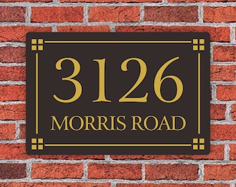 Custom Address Sign, Address Plaque, House Number, Personalized House Number Sign, Aluminum 12"W x 8"H, Housewarming Gift, S201