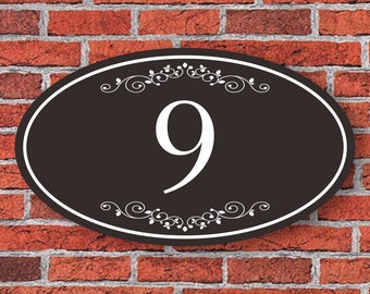 Custom Designer House Number, Address Plaque, Personalized House Number Sign, Address Sign, Aluminum 12"W x 7"H, Housewarming Gift, C102
