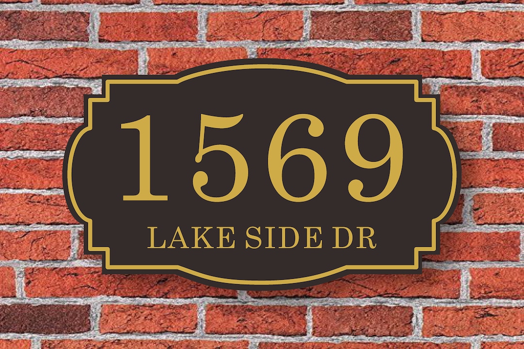Victorian Address Sign, Custom Shaped Metal Sign, Heritage House Number
