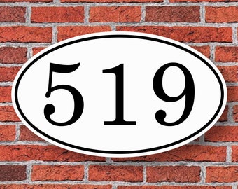 Custom Oval Address Number Sign Aluminum 12"W x 7"H, Personalized House Number Sign, Address Plaque, Housewarming Gift, #81WH