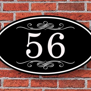 Custom Oval Address Sign Aluminum 12"W x 7"H, Personalized House Number Sign, Address Plaque, Housewarming Gift, 103