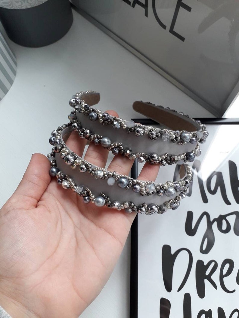 Unique Headbands Beaded Hairpiece Designer Headband Hair Etsy