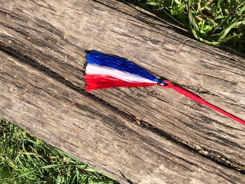 Pig Whip with Tassel Red White & Blue Pig Whip Etsy