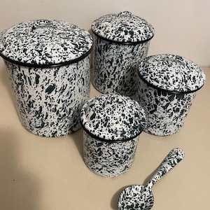 Enamelware Canisters - Etsy