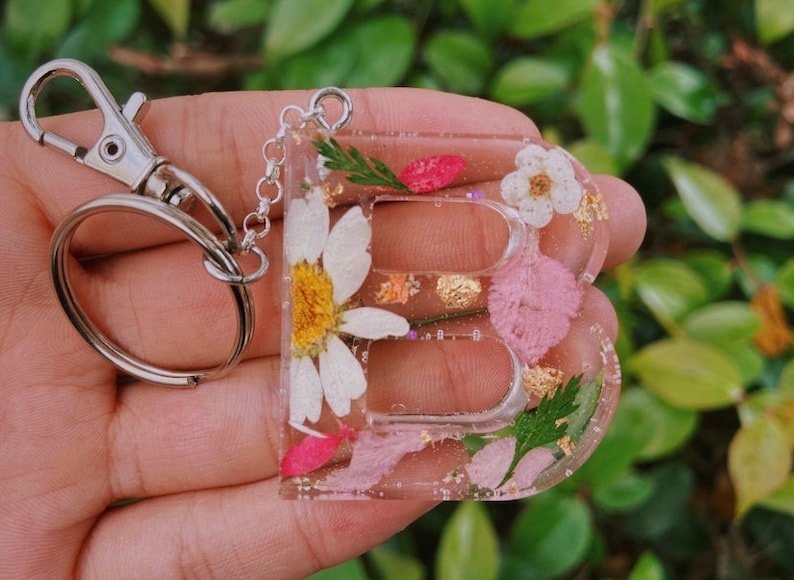 Resin Flower Keychain Resin Keychain Flower Keychain for Etsy