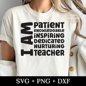 Teacher SVG PNG DXF, Teacher Affirmations Svg, Teacher Quote Svg, Teacher Appreciation Svg, Teacher Shirt Svg, Teacher Gift Idea