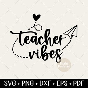Lehrer SVG - Lehrer Vibes svg, Papierflieger svg, Educator Vibe, Inspiration & Motivation Schuldesign, Lehrerleben Cricut Cut File