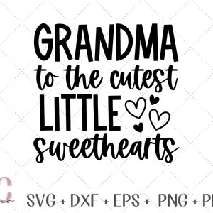 Saint-Valentin SVG - Grand-mère aux petits amoureux les plus mignons svg, Valentine Maman Cut File pour Cricut, VDay Cadeau pour maman, Png Dxf Eps Pdf