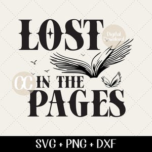 Lost In The Pages SVG PNG DXF, Bücher bündeln svg, Buchliebhaber Bundle, Stapel Bücher, Booktrovert Bundle, Reading svg, BookTok, Urban Fantasy