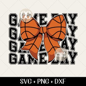 Spieltag Basketball Coquette Bow SVG PNG DXF - Süßer Basketball Spieler svg, Girly Jock Digital Download, Sport Bow Varsity svg Cut File