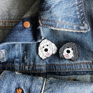 gray doodle dog soft enamel lapel pin