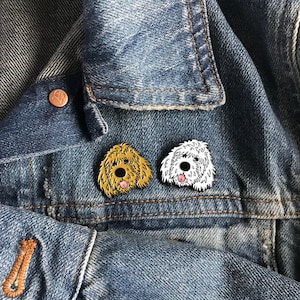 dark gold doodle dog soft enamel lapel pin