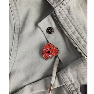 red doodle dog soft enamel lapel pin