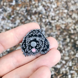 black doodle dog soft enamel lapel pin
