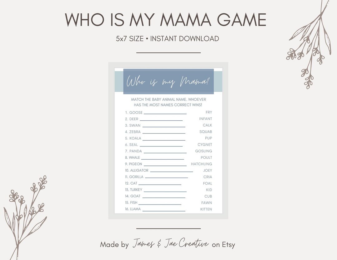 Baby Shower Game Baby Shower Game Printable Boy Baby Shower Game Who is
