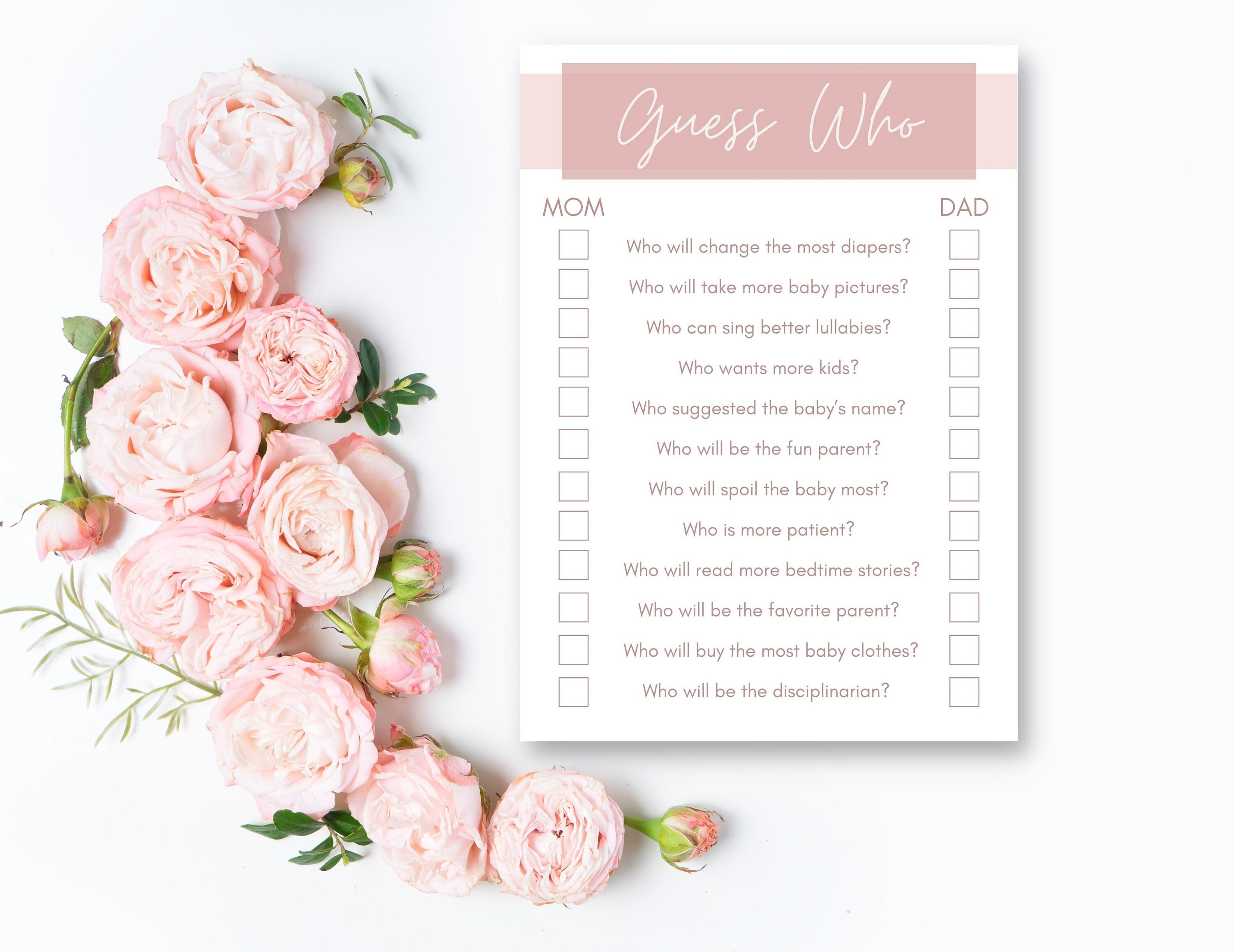 Baby Shower Game Baby Shower Game Printable Girl Baby Shower Game Guess ...