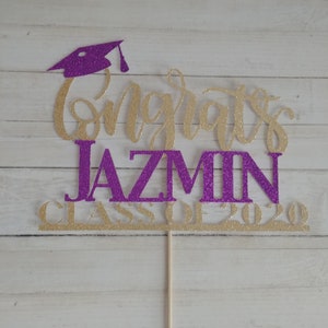 Graduation Cake Topper With Color Accent - Etsy