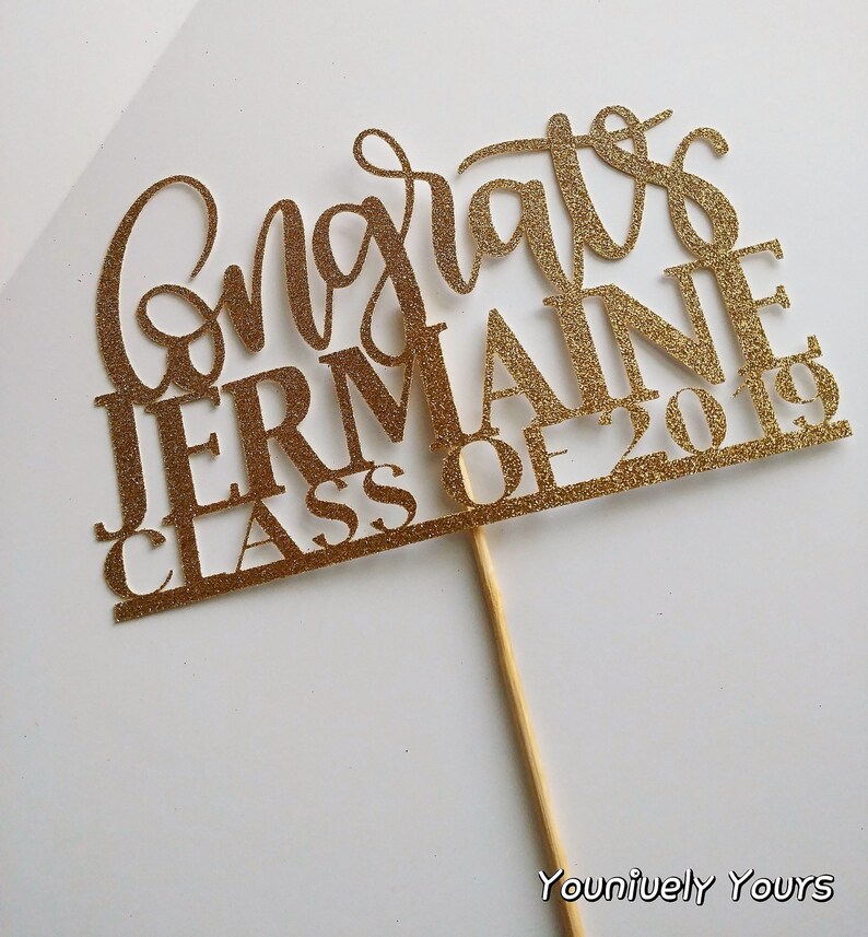 Graduation Cake Topper With Color Accent