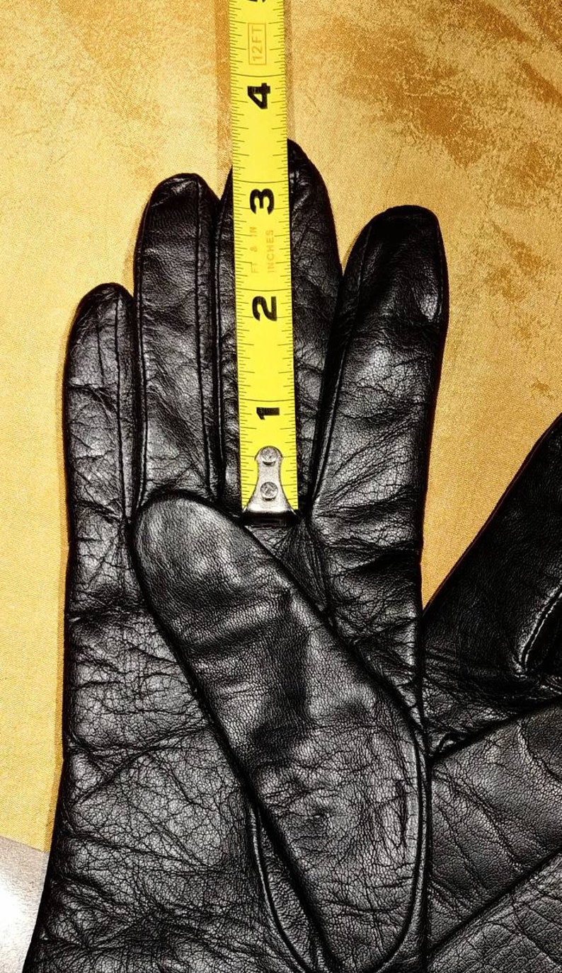 Fownes Black Leather Gloves ~ Size 7
