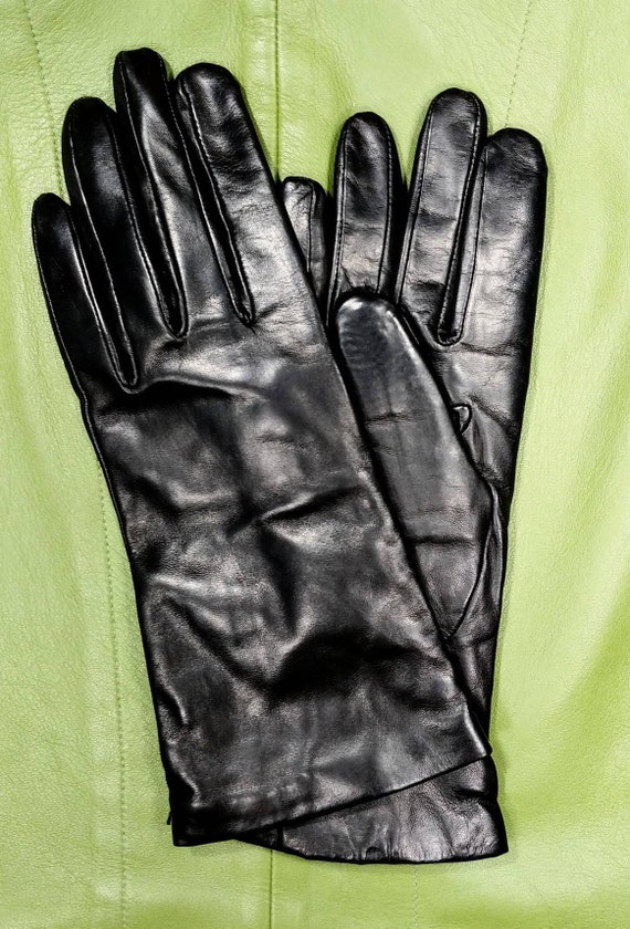 Nordstrom Black Leather Gloves ~ Size 8