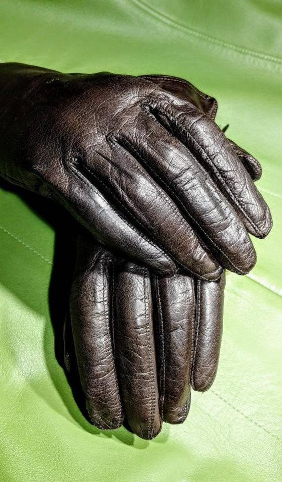 Vintage Myrna Italian Brown Kid Gloves ~ Size 8