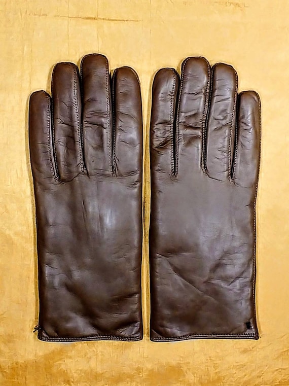 Vintage Brown Kid Leather Gloves Size 8