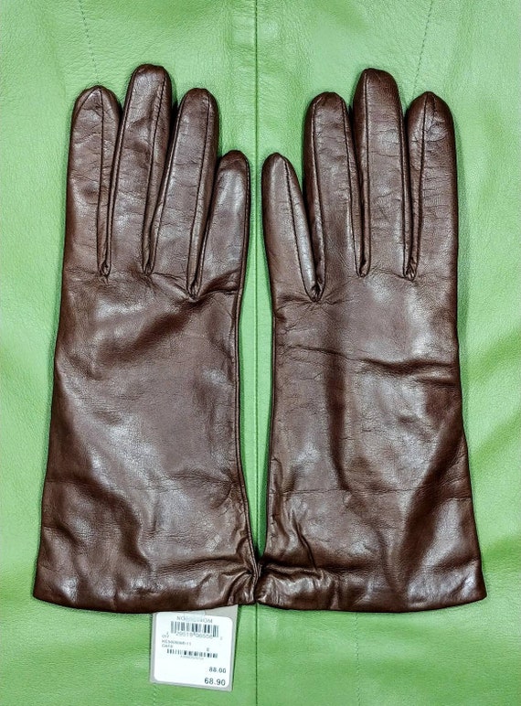 Nordstrom Brown Leather Gloves ~ Size 8