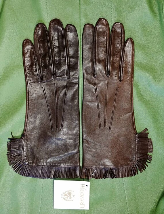 Woodward Brown Leather Gloves ~ Size 8