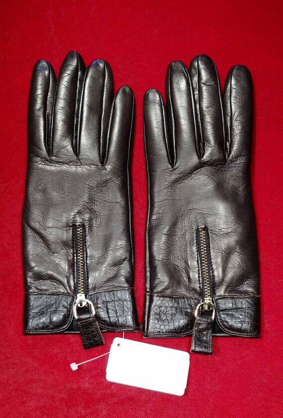 Neiman Marcus Brown Leather Gloves ~ Size 8