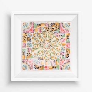 Barcelona Print Mosaic - Barcelona Print - Travel Photography - Spanish Tile Print - Spain Travel - Azulejo - Minimalist Europe Print