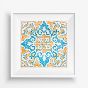 Barcelona Print Mosaic - Barcelona Print - Travel Photography - Mosaic Tile - Spain Travel - Spanish Tile - Azulejo - Gallery Wall Prints