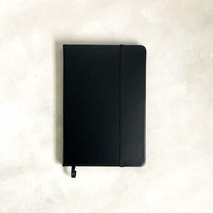 Black A5 Notebook & Gunmetal Pen Set: Minimalist Stationery Gift