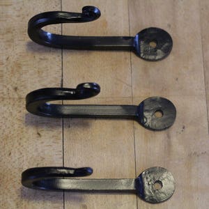 Penny Hooks, Set of 3, Hand Forged image 3