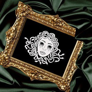 Snake Goddess Print, Medusa Head, Medusa Wall Art, Greek Mythology, Dark Art, Mythical Creature, Gothic Illustration, Greek Goddess