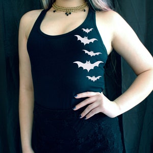 Flying Bats Tank, Bat Lovers, Halloween Shirt, Bat Graphic Tee, Bat Gifts, Women's Halloween, Flying Bats Shirt, Group of Bats, Bat Tshirt