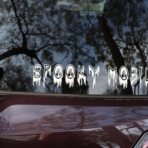 Spooky Mobile, Car Decal, bumper sticker, spooky, alternative car decal, unique car decal, Halloween, goth car decal