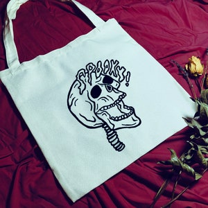 Skeleton Tote Bag, Halloween Gift, Canvas Tote Bag, Spooky Bag, Cute Tote Bag, Halloween Tote, Spooky Season, Halloween Gift, Spooky