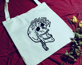 Skeleton Tote Bag, Halloween Gift, Canvas Tote Bag, Spooky Bag, Cute Tote Bag, Halloween Tote, Spooky Season, Halloween Gift, Spooky